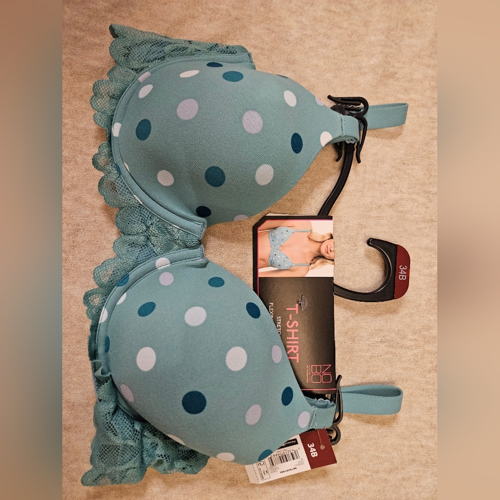 Teal Polka Dot T-Shirt Bra